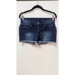 VENUS Dark Wash Distressed Denim Shorts